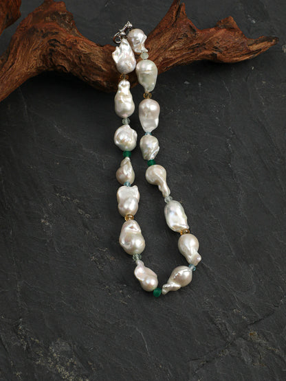 18 inch baroque gemstone necklace full view