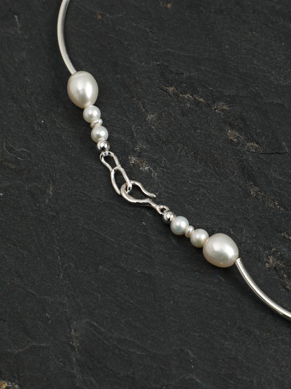 Asymmetrical Mixed Pearl and Black Tourmaline Necklace — image 3