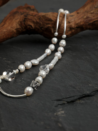 Asymmetrical Mixed Pearl and Black Tourmaline Necklace — image 6
