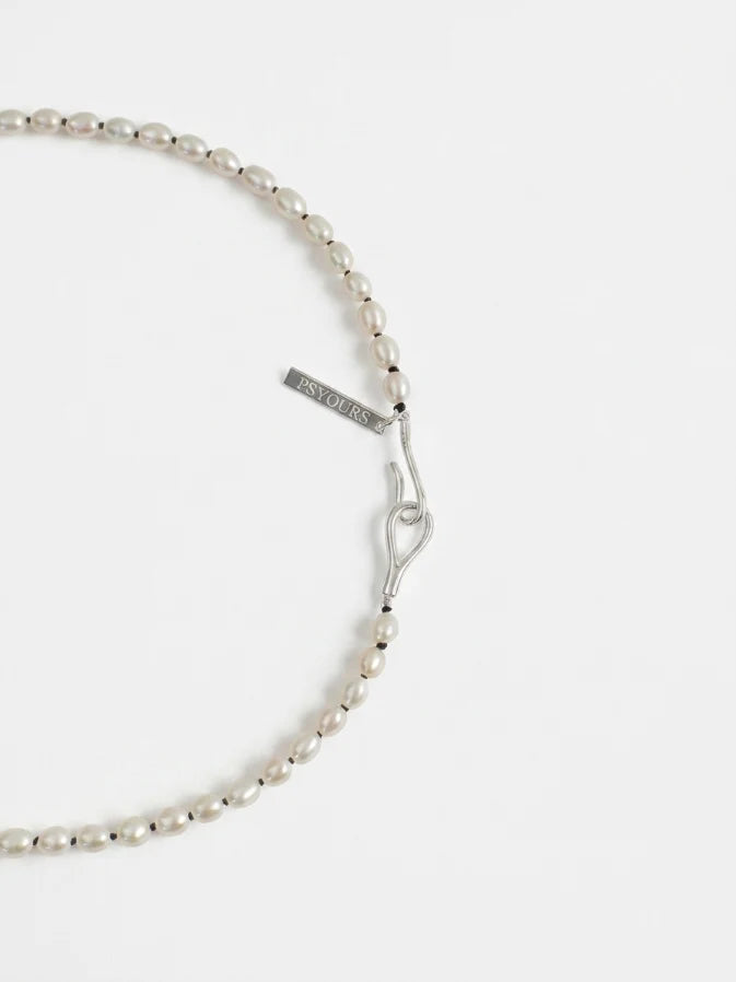 Freshwater seed pearl necklace with S925 silver tag and hook clasp