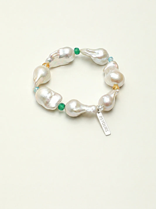 Large Baroque pearl and multi-gemstone bracelet – image 10
